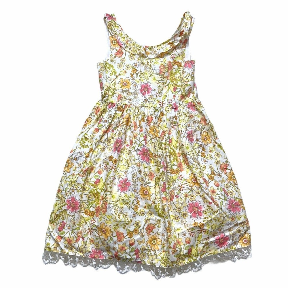 Lydia Jane Floral Dress Size 8 Long Lace Tulle Sleeveless Cottagecore *